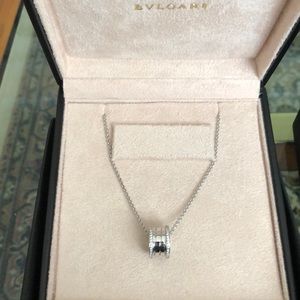 Bvlgari B Zero barrel necklace with diamonds